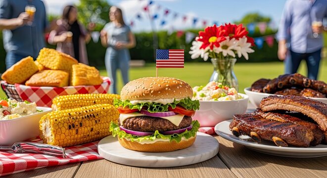 Celebrating labor day with a classic american backyard bbq and delicious food