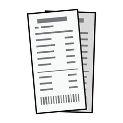 重なり合った2枚のレシートのイラスト