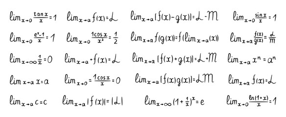 Mathematical analysis limit set identity function continuity convergence infinity logarithm exponential trigonometry calculus derivative quotient product sum power constant
