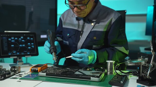 Repairing and upgrade electronic, computer hardware and technology concept.