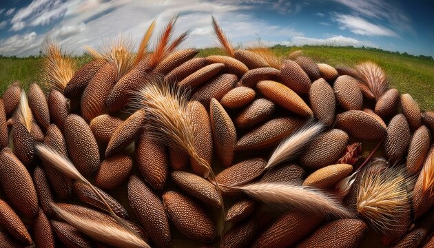 Food Background Fiber Of Seeds Of Psyllium Plantain And Plantago Ovata