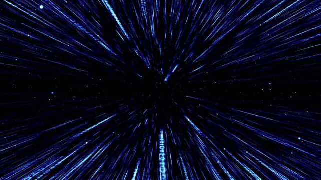 Digital tunnel of Data flow illustration. Abstract stream flow of big data background. Tunnel of meta verse, block chain technology, cyberpunk animation.