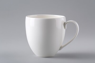 Obraz premium White Ceramic Mug On Gray Background