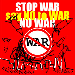 Say No To War, illustration vector