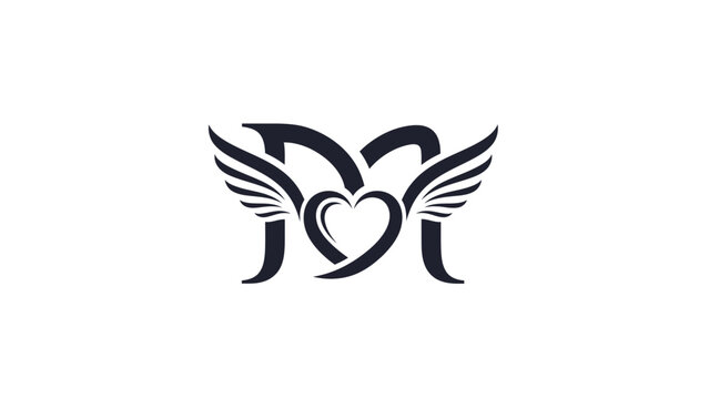 Heart Wings Love Symbol.