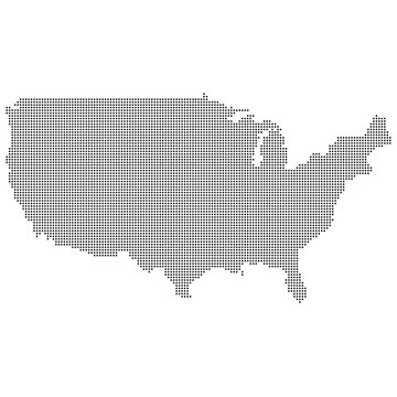 vector map of the united states with polka dot theme