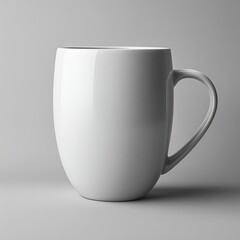 Blank White Mug On Gray Background