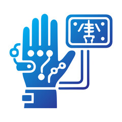 Fototapeta premium Cybernetic Bionic Hand Gradient Icon