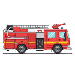 Red Fire Engine Illustration