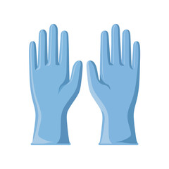 Fototapeta premium Blue Gloves Illustration on White Background