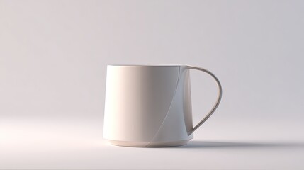 Simple White Mug With Geometric Design