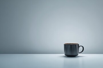 Studio Shot Of A Modern Black Coffee Mug