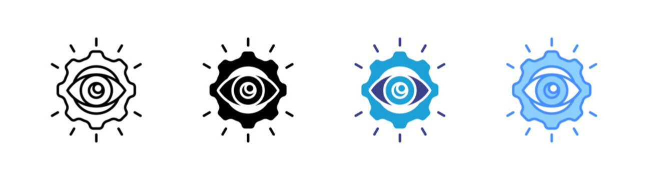 Vision icon set multiple style collection