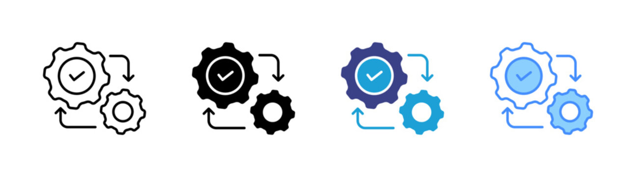 Integration icon set multiple style collection