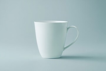 Obraz premium Plain White Mug On Light Gray Background