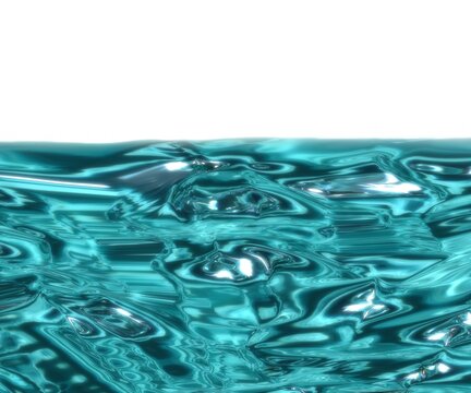 Cyber Water Aqua Liquid Chrome Surface Sea Pool Frutiger Aero Futurism Background 