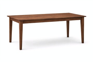 Fototapeta premium Solid Walnut Dining Table Isolated on White Background