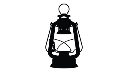 A black silhouette of a lantern on a white background isolated on white background, Vector © SILHUETTECHEMBER