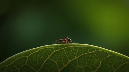 Fototapeta premium Ladybug on green leaf close-up ladybird on foliage.