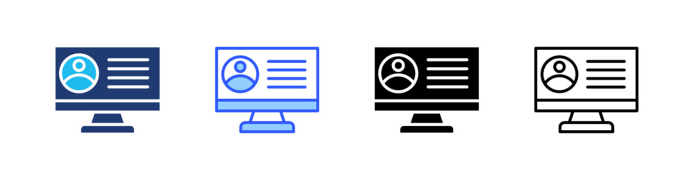 Personal Data Multi Style Icon Set Vector 