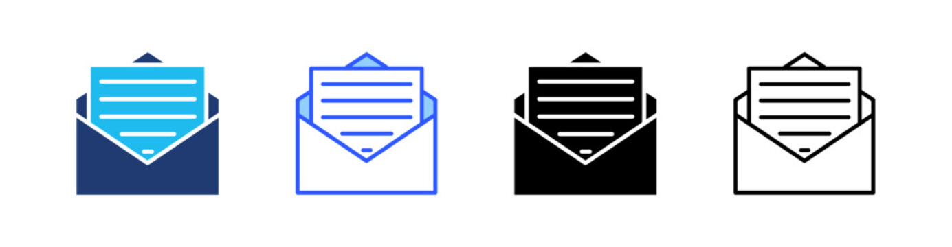 Email Multi Style Icon Set Vector 
