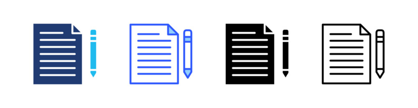 Draft Multi Style Icon Set Vector 