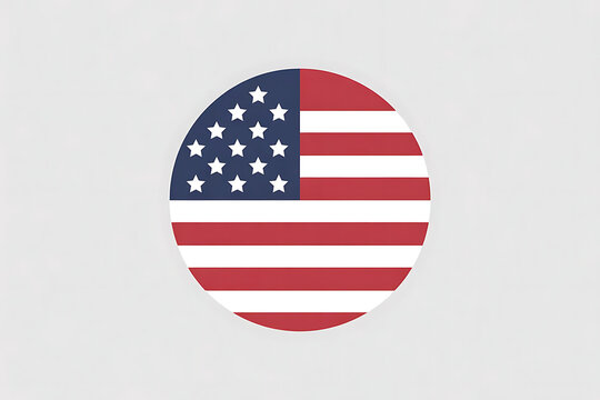 United States Flag Circle Icon &ndash; American National Flag Symbol Isolated On White Background