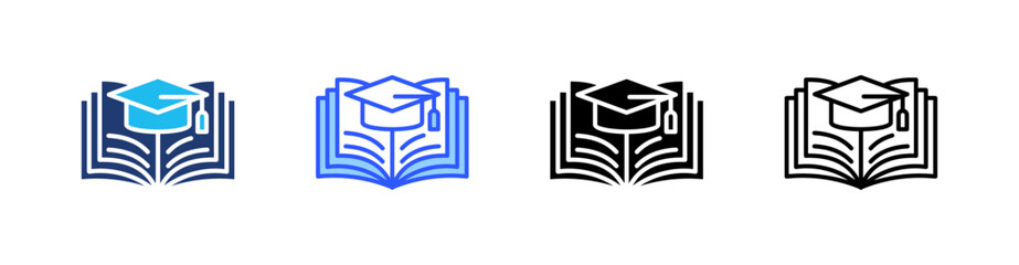 Education Multi Style Icon Set Vector 