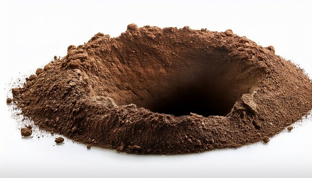 Hole In Ground Isolated Deep Earth Nature Land Surface Texture Dig Pit Burrow Soil