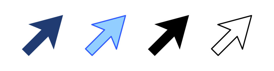 Arrow Multi Style Icon Set Vector 