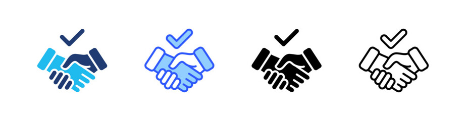 Obraz premium Shake Hands Multi Style Icon Set Vector 