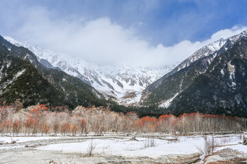 冬の日本長野県の上高地