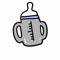 Obraz premium cartoon doodle milk jug on white background