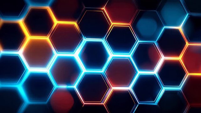 Colorful Hexagonal Neon Pattern