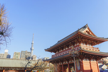 Fototapeta premium 日本の観光地【東京都】浅草寺・宝蔵門