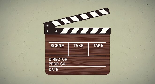 Classic Wooden Movie Clapperboard Illustrating Film Production Process and Cinematic Storytelling