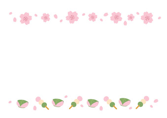 春の背景イラスト　春のお花のイラスト　詰め合わせ　春素材　春のバナー　 ロゴ　桜
