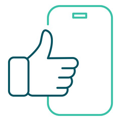 Obraz premium Outline Smartphone Like Feedback