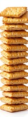 Stacked Crispy Pastry Snacks on White Background Perfect for Desserts