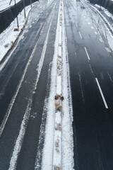 雪が降ったあとの危険な道路・日本の道路