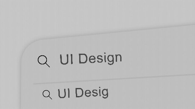 Typing UI Design in Search Bar UI Animation Close-up