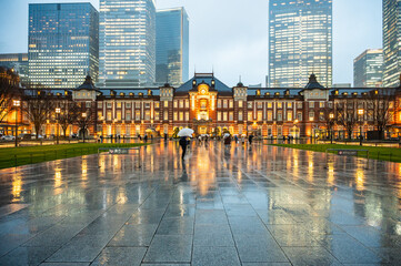 雨の日の日本の東京
