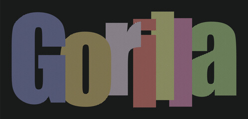Gorilla bold typography with multicolored striped effect