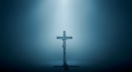 Fototapeta premium Good friday reflection the crucifixion of jesus christ on the cross