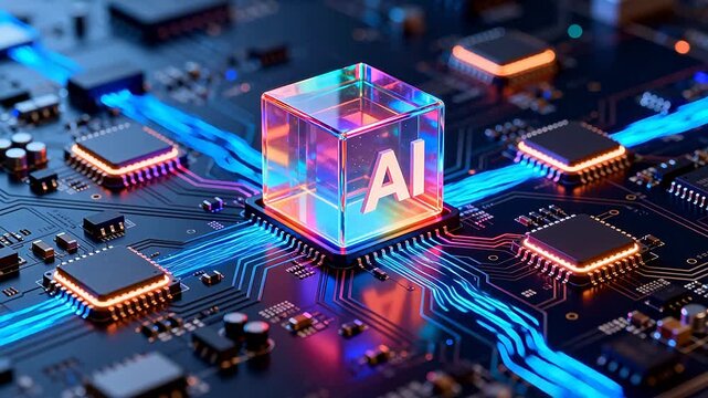 AI cube on circuit board