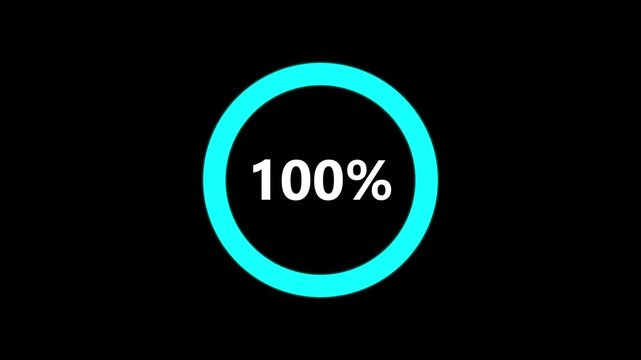 Teal and black circle 76 percent on black progress