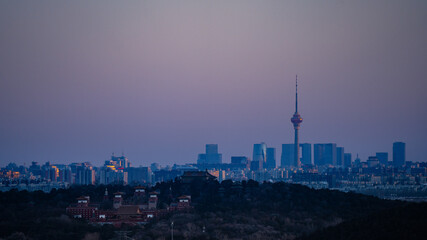 Modern Beijing Skyline Panorama with City Buildings and Towers