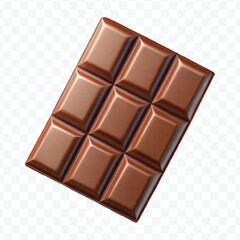 Fototapeta premium abstract 3d milk chocolate bar pieces in different style isolated on transparent background 