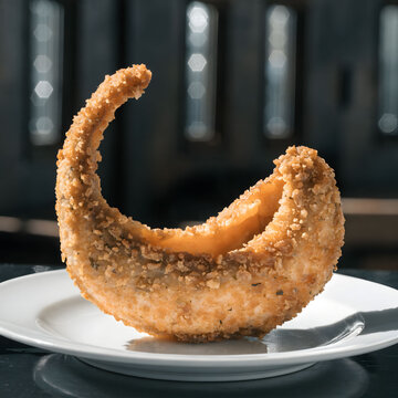 fried snapper belly on white plate