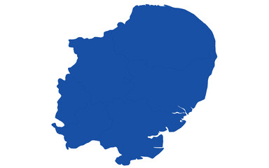 East of England map. solid map of East of England